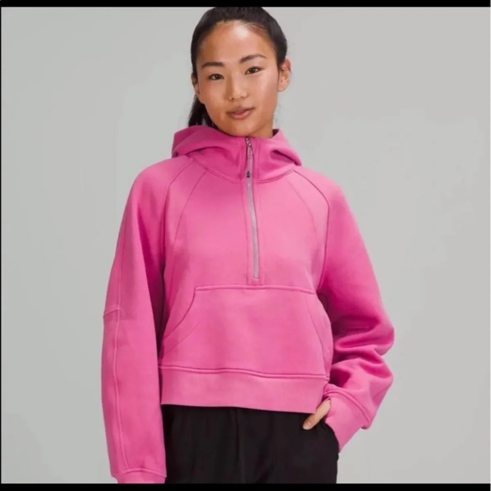 NWT Lululemon Oversized Scuba 1/2 Zip Hoodie Pink Blossom